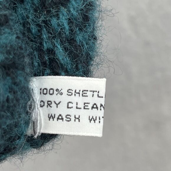 Lady Clansman Shetland Wool Sz M Fair Isle Colorblock Purple Blue Vintage - Picture 16 of 16